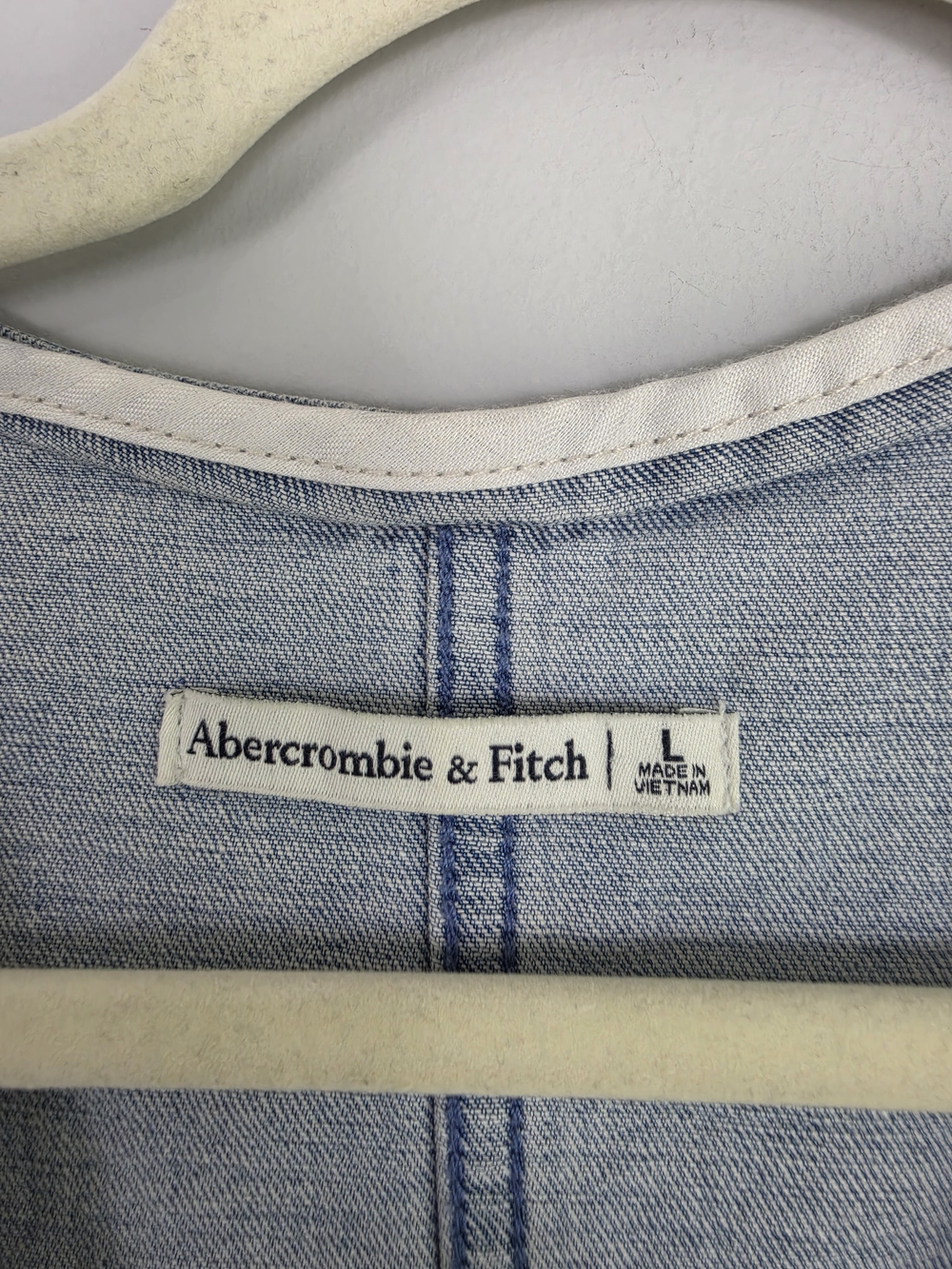 Abercrombie & Fitch The Mara Denim Vest Midi Dress Large Button Front - Picture 12 of 16